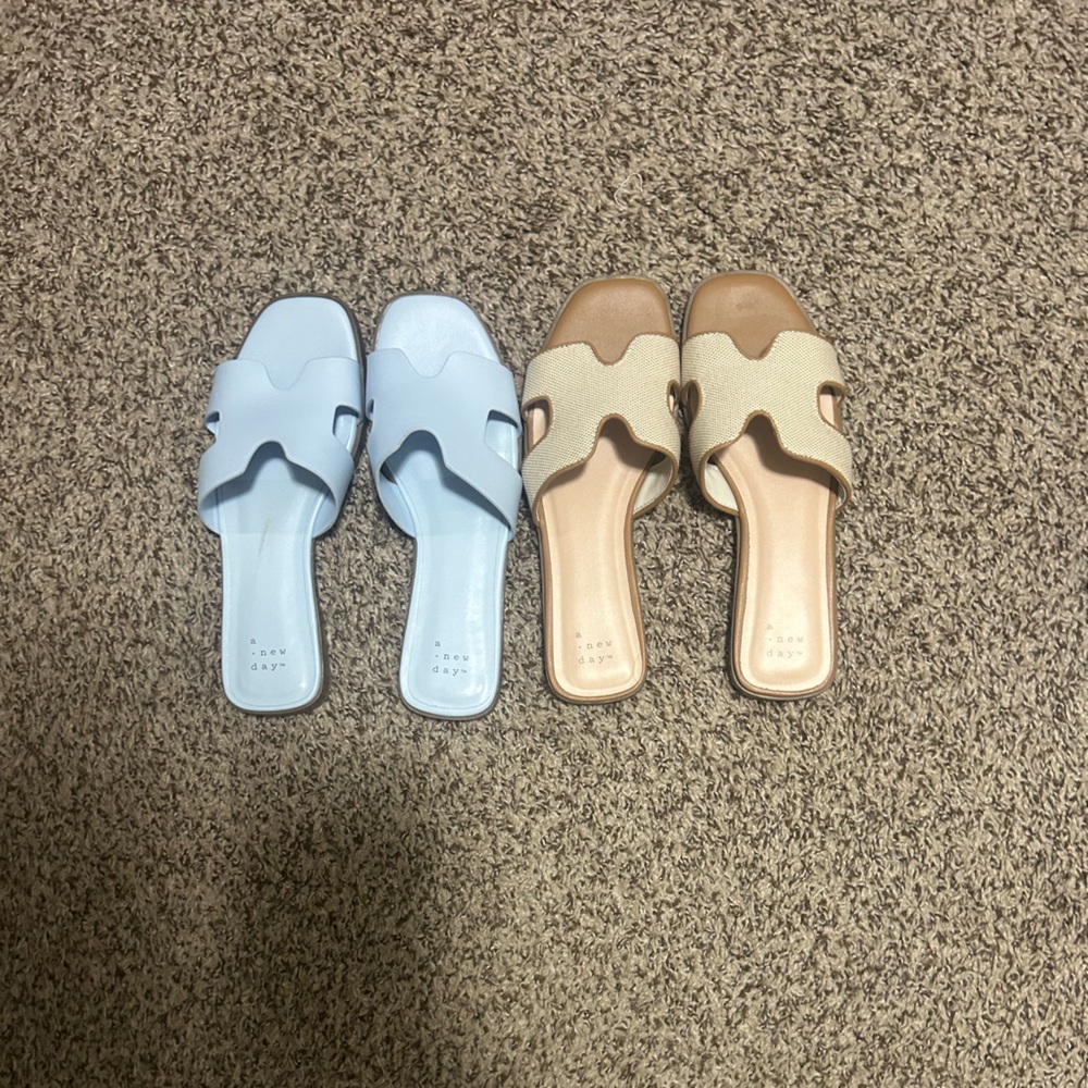 Women's Sandals in Blue and Tan